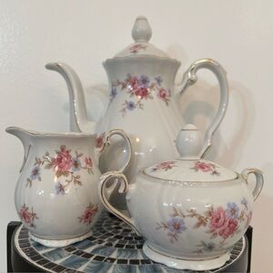 Winterling Bavaria Germany Vintage Tea Set Teapot Creamer Sugar Bowl 1950s